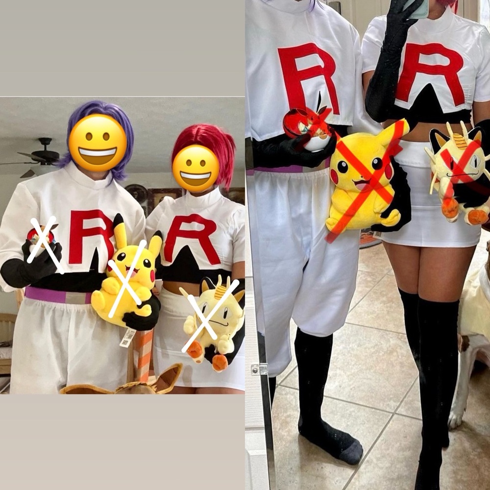 SOLD!!! Team Rocket Jessie & James Halloween costumes WITH WIGS